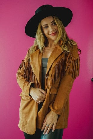 Velvet Fringe Blazer