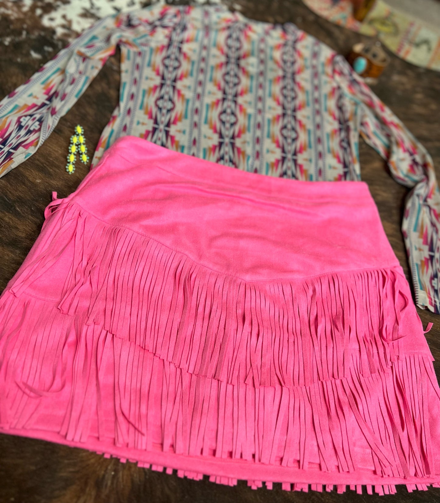 Fort Worth Fringe Skort Pink