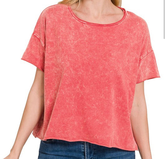 Acid wash Crop Top