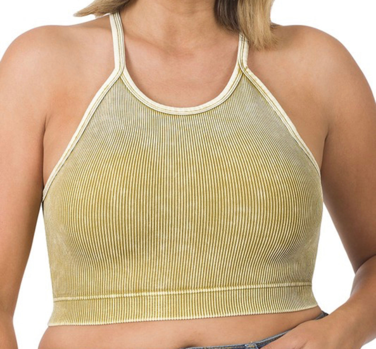 WASHED RIBBED CAMI TOP