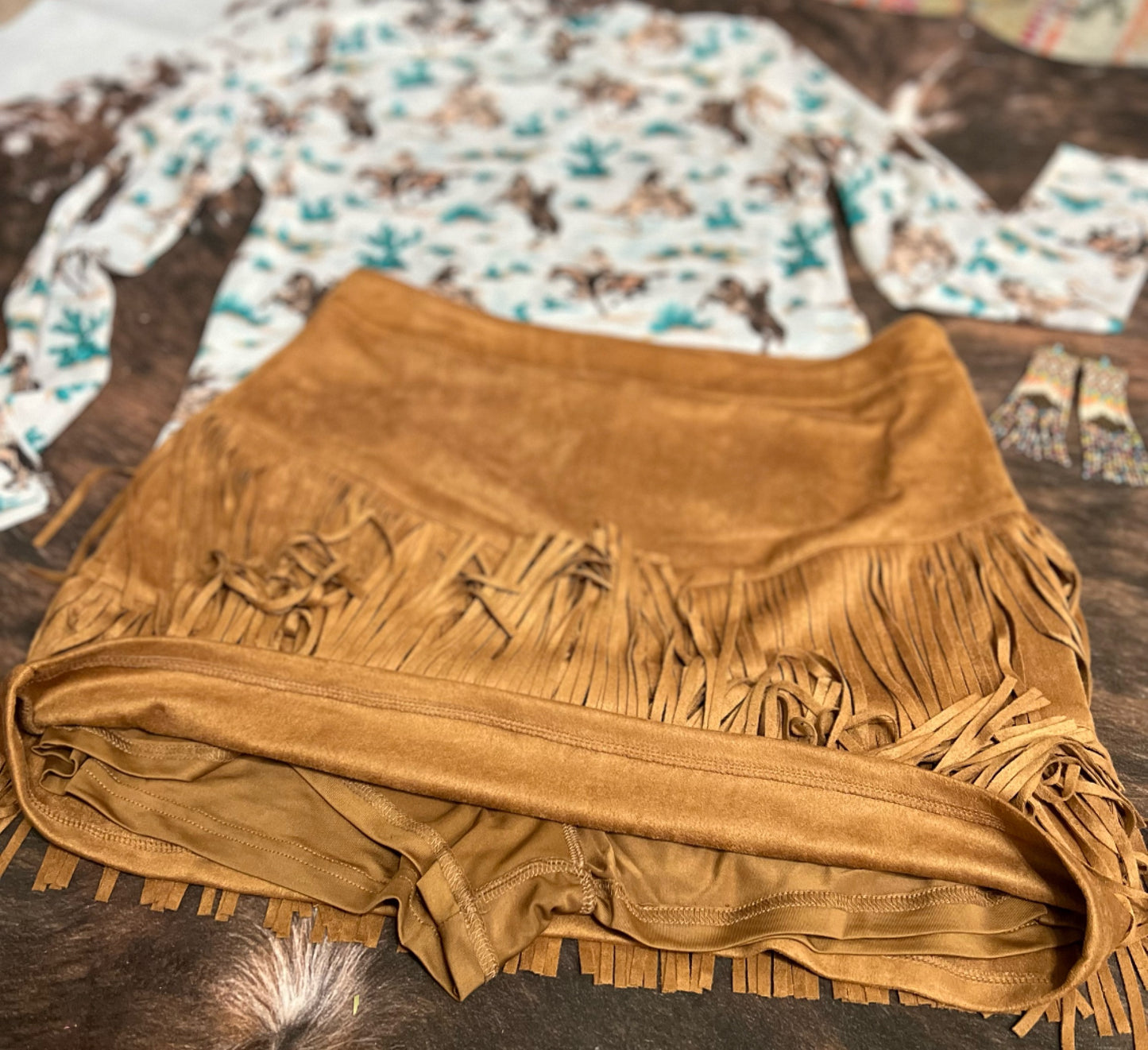 Fort Worth Fringe Skort Brown