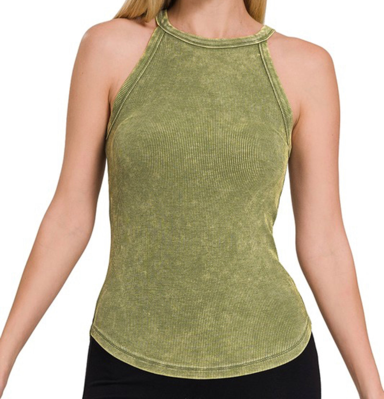 WASHED RIBBED CAMI TOP