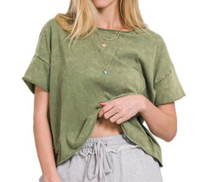 Acid wash Crop Top