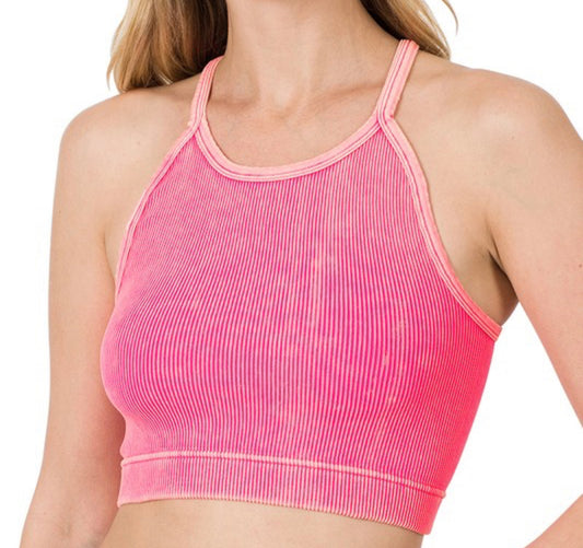 WASHED RIBBED CAMI TOP