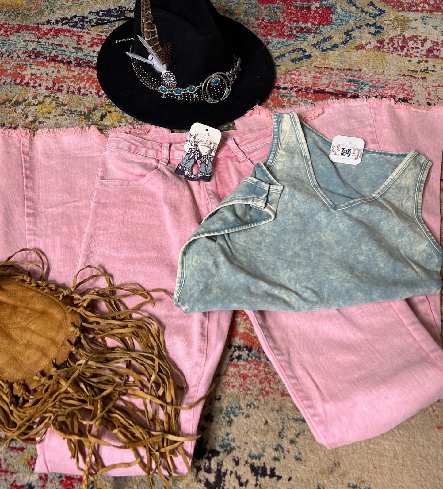 Acid Wash Stretch Bell Bottoms