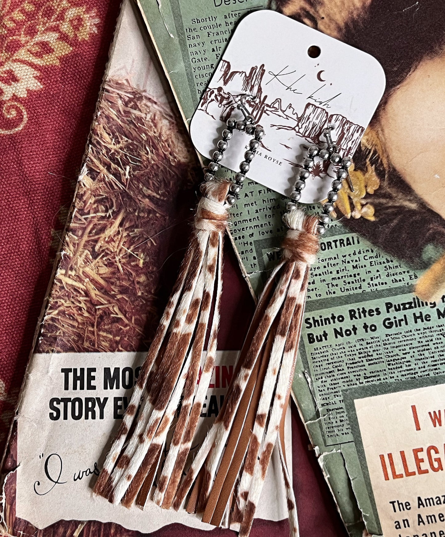 Cowhide Fringe Earrings