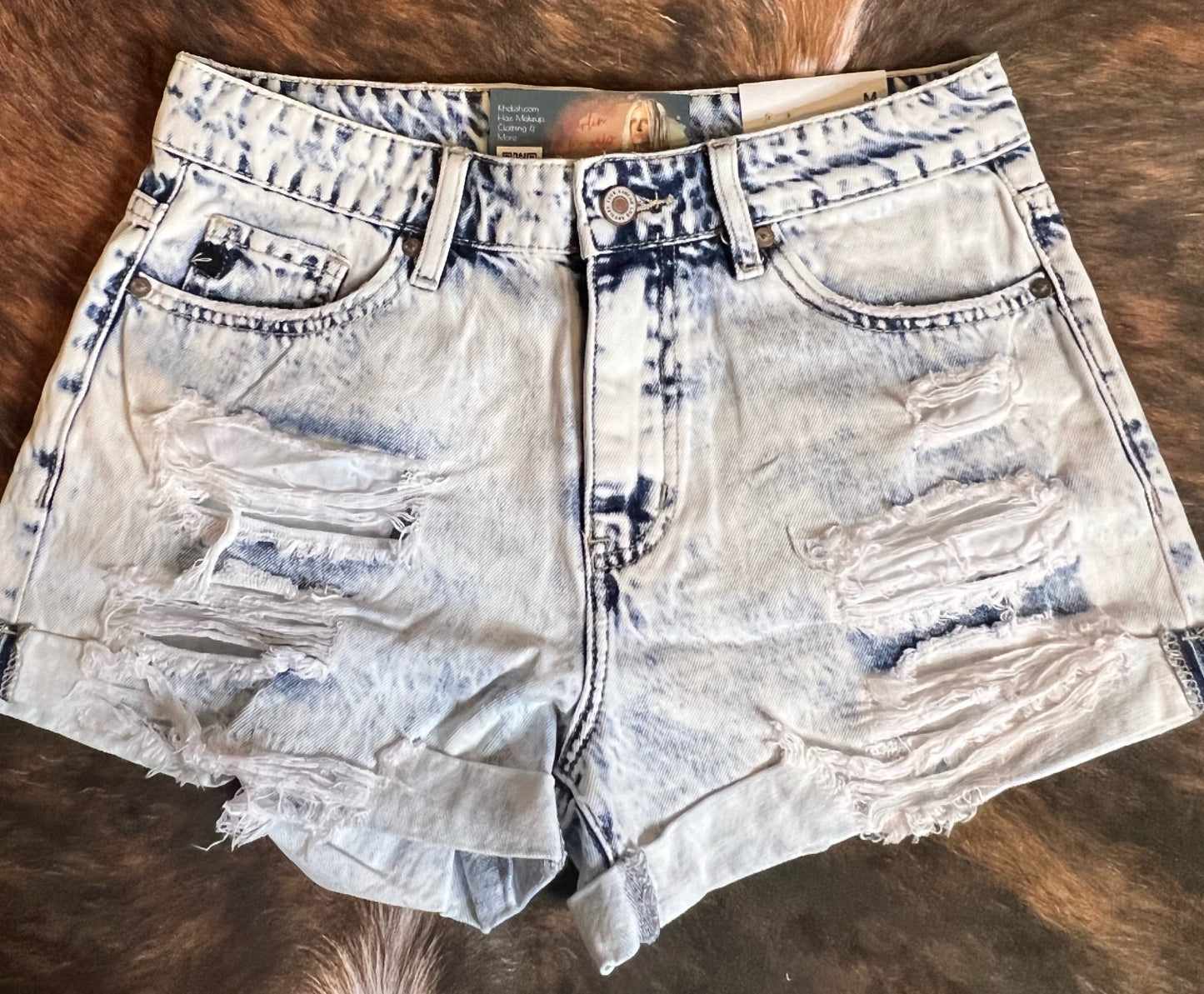 Light wash Distressed Shorts