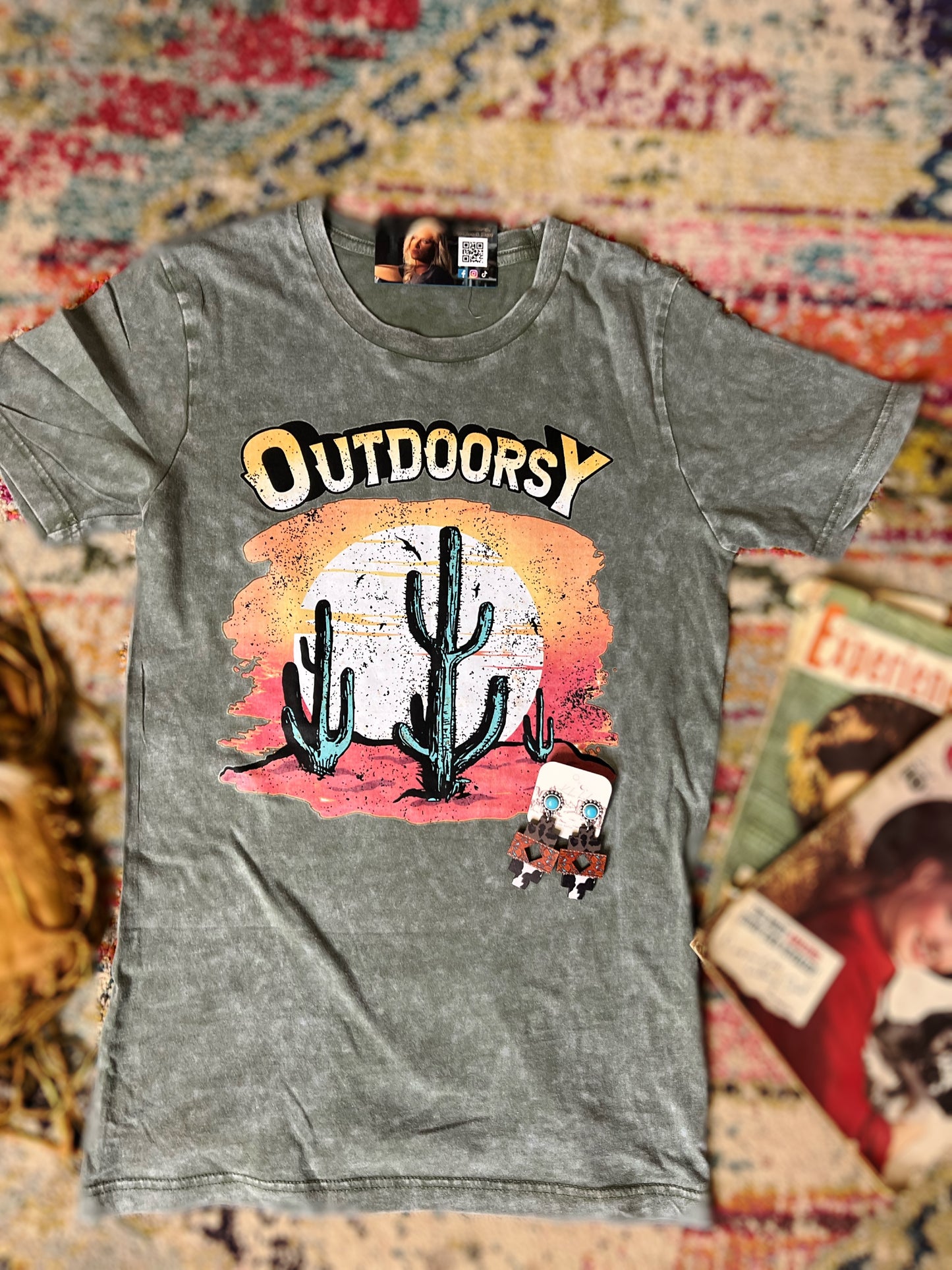 Outdoorsy Acid Wash Tee