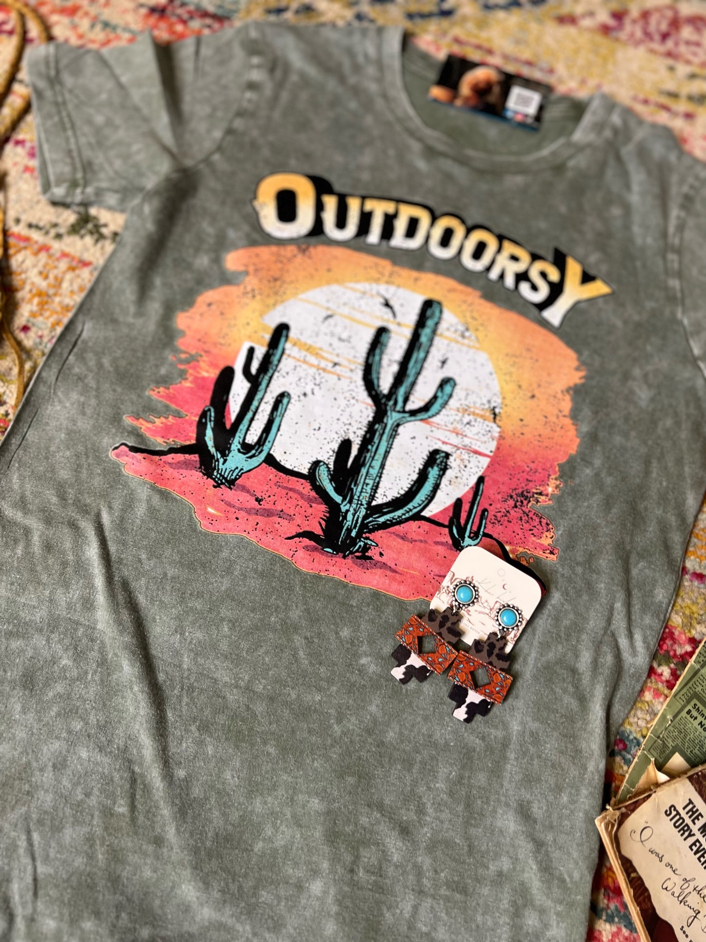 Outdoorsy Acid Wash Tee