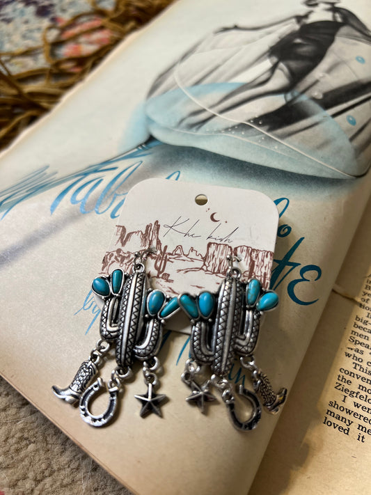 Charming Cactus Cowboy Earring