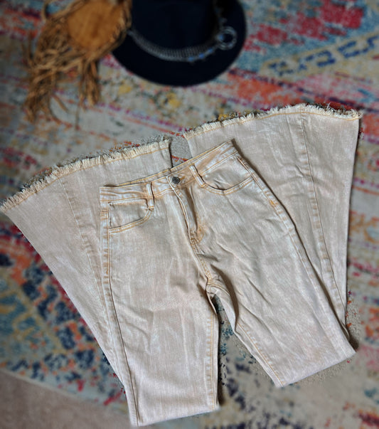 Acid Wash Stretch Bell Bottoms