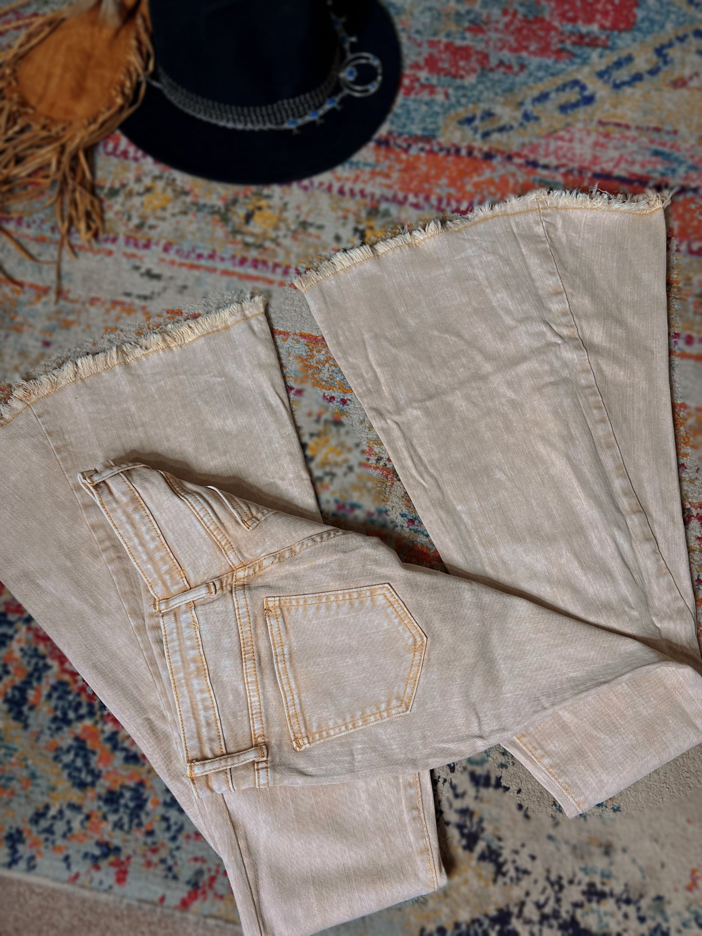 Acid Wash Stretch Bell Bottoms