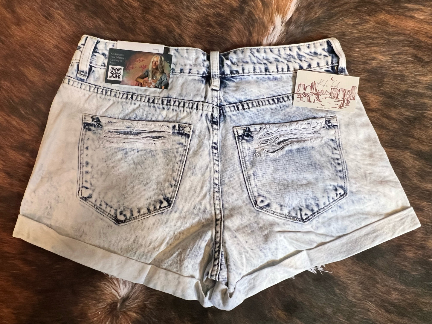 Light wash Distressed Shorts
