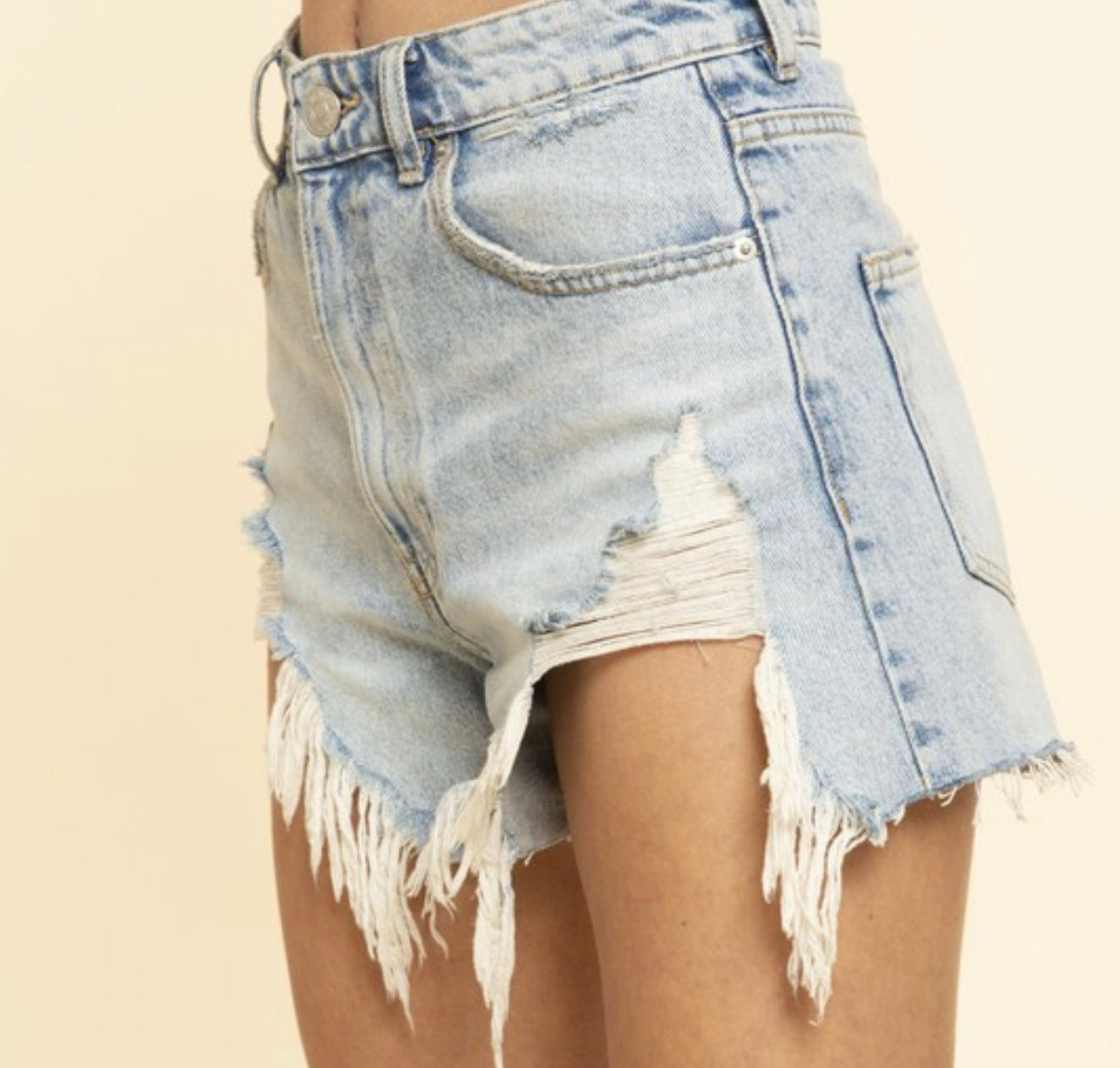 Blue Buttercup Frayed Shorts