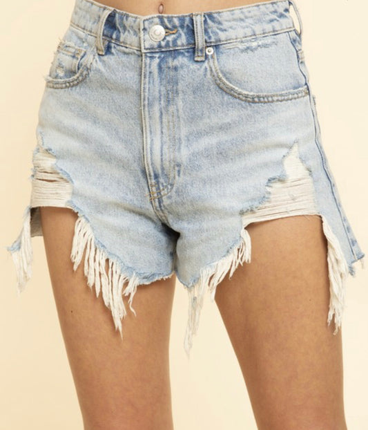 Blue Buttercup Frayed Shorts