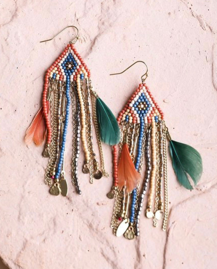 Sunfleet Feather Dangle Earrings