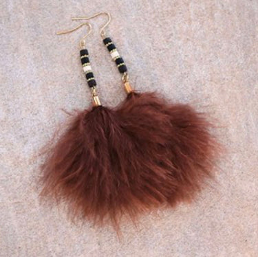 Long Tassel Feather Earrings